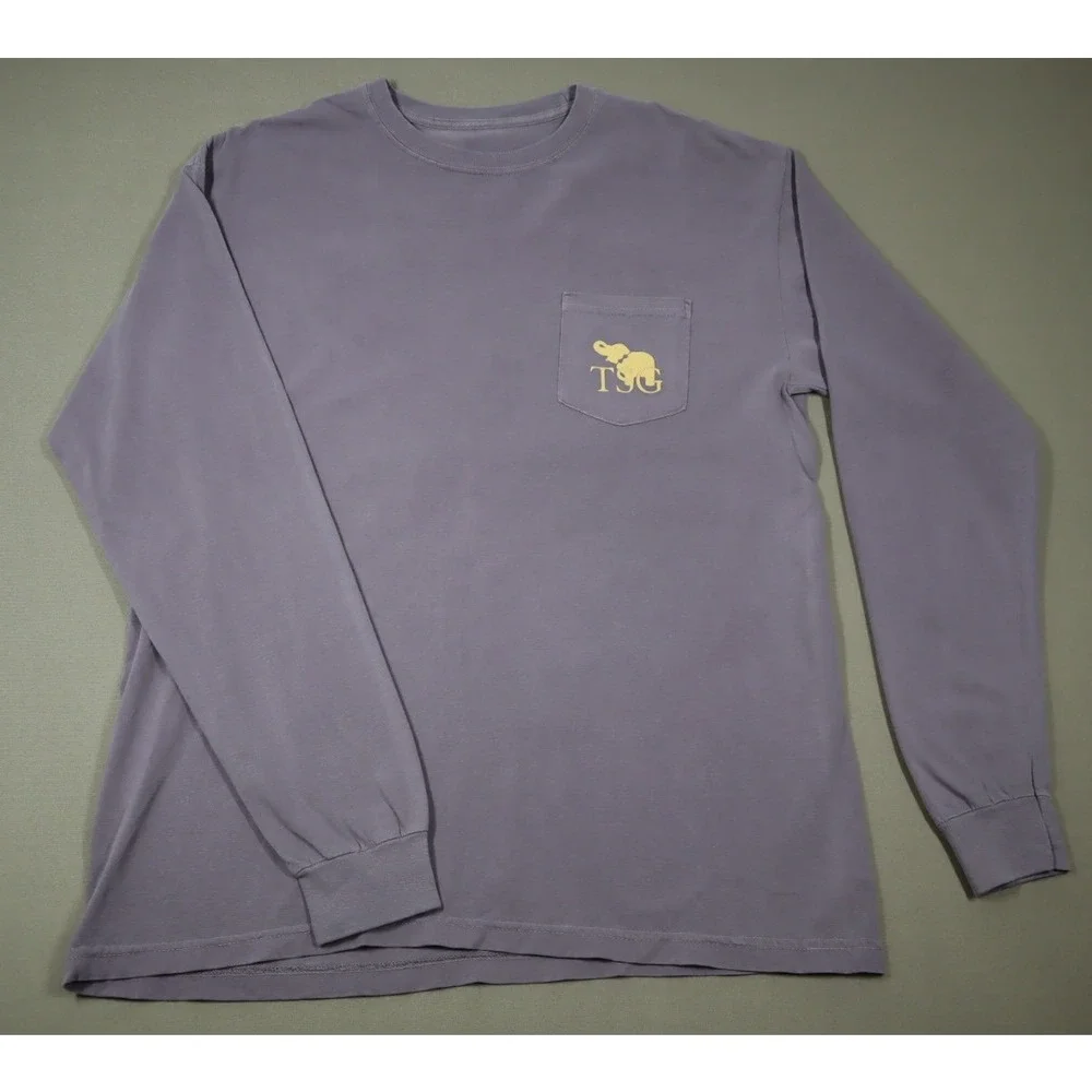 The Southern Gentleman Purple Long Sleeved Pocket Tee - Size L